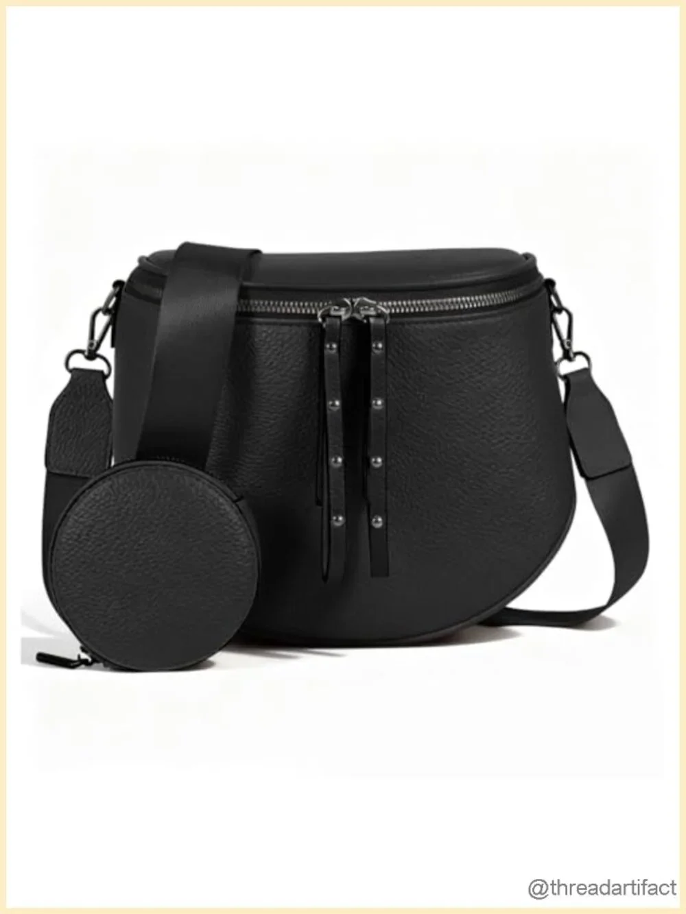 Large Vegan Leather Crossbody Bum Bag with Coin Purse